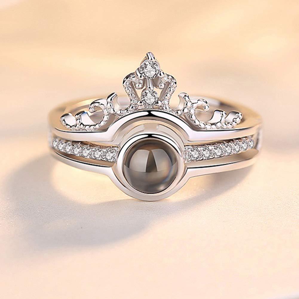 Crown ring says i love you in 100 languages Clearance